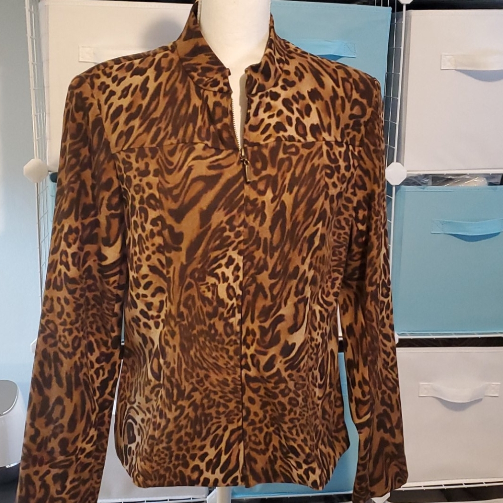 EUC Dress Barn leopard print jacket